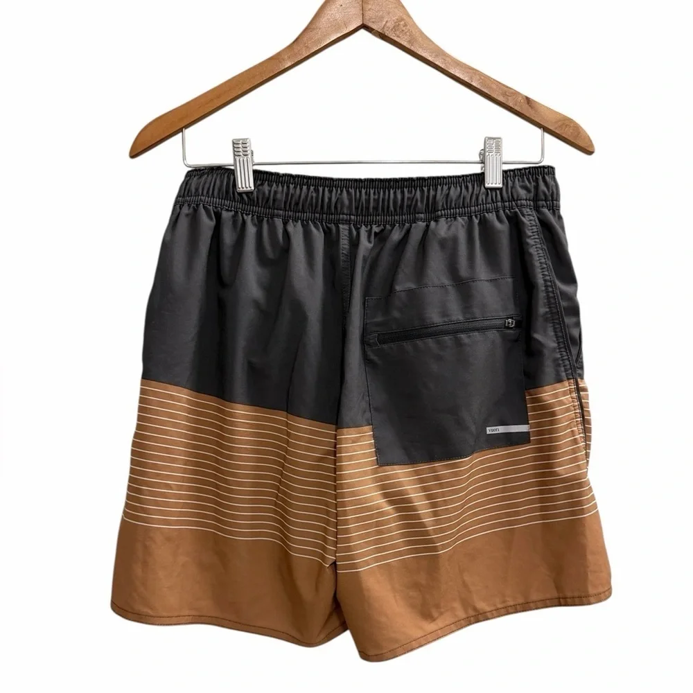 VUORI Trail Shorts Camel Stripe Size Small